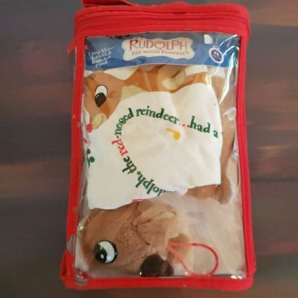 NWT Infant Rudolph the Red Nosed Reindeer T-Shirt & Plush Gift Set Sz 3-6 Mos - Picture 9 of 9